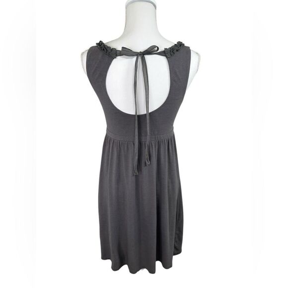Ann Taylor Loft Womens S Dress Sleeveless Tie Back Keyhole Grey Short - Picture 2 of 7